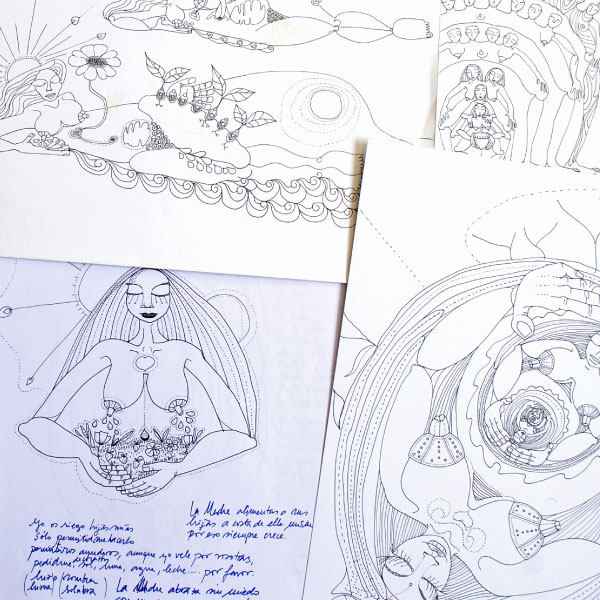Los orígenes del proyecto | Mujeres Bellota | Dibujos [Foto: Felipe Trillo]